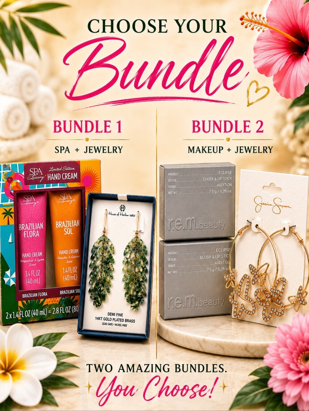 Pick Your 3 Pc Beauty & Earrings Bundle